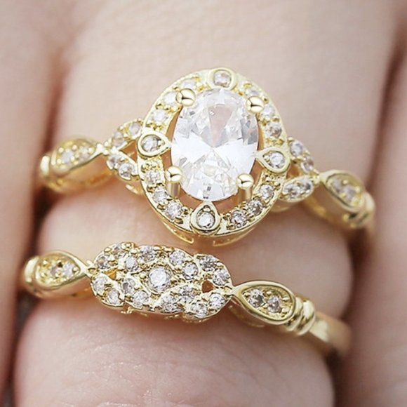 💝 Luxury Oval Gems Noble Vintage Zircon Rings for Women, EVGG1488 - Picture 1 of 4